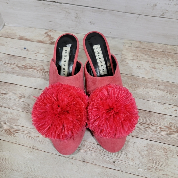 Eugenia Kim feather pom mule heels - Picture 5 of 11